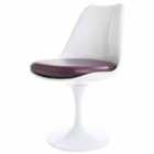 Fusion Living White Tulip Dining Chair With Pu Cushion Purple