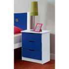 SleepOn Wooden 3 Drawer Bedside Tables In Blue