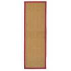 Coir Herringbone Runner with border 180x60cm Red