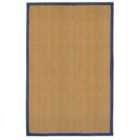 Coir Herringbone Rug with border 150x100cm Blue