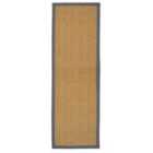 Coir Herringbone Runner with border 180x60cm Grey