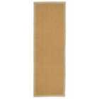 Coir Herringbone Runner with border 180x60cm Natural