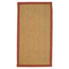 Coir Herringbone Rug with border 122x66cm Terracotta