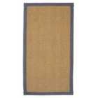 Coir Herringbone Rug with border 122x66cm Grey