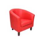 SleepOn Faux Leather Tub Chair In Red