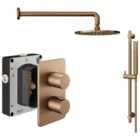 Hadleigh Recessed Dual Control Round Mixer Shower Package Includes head and handset - Brushed Bronze