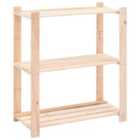 vidaXL 3-tier Storage Rack 80X38X90cm Solid Pinewood 150 Kg