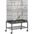 PawHut Bird Cage, with Stand, Wheels, Toys, for Budgies, Finches, Parakeets