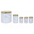 Interiors By Ph 5Pc White Marble Effect Storage Set