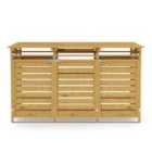 Livingandhome Spruce Wood Trash Can Storage Shed Brown