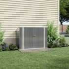 Livingandhome Steel Bin Enclosure Storage Shed Grey