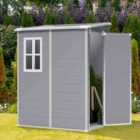 Livingandhome Plastic Tool Shed 150x122x192cm Grey