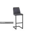 Baumhaus Vintage Grey Leather Bar Stool (Pack Of Two)