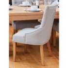 Baumhaus Oak Accent Narrow Back Upholstered Dining Chair Grey (Pack Of Two)
