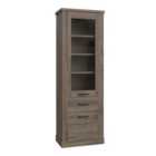 Furniture To Go Corona Narrow Display Cabinet In Tabak Oak