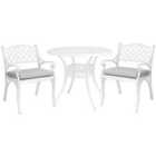 Living and Home Set of 2 White Cast Aluminum Garden Chairs