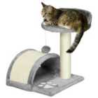 PawHut Cat Tree w/ Scratching Post, Toy Ball - Grey