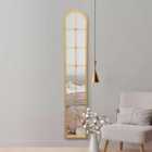 Mirroroutlet Arcus - Gold Framed Arched Full Length Leaner Wall Mirror 67" X 12" (170cm X 30cm)