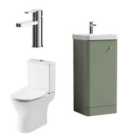 Nuie Core Floor Standing 400Mm Unit Tap & Wc Satin Green