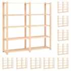 vidaXL 5-tier Storage Racks 10 Pcs 170X38X170cm Solid Pinewood 500 Kg