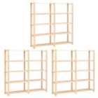 vidaXL 5-tier Storage Racks 3 Pcs 170X38X170cm Solid Pinewood 500 Kg