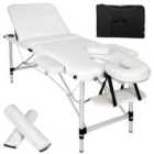 Tectake Massage Table 3 Zone w/ Carry Back And Bolsters - White