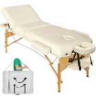 Tectake Massage Table Somwang 7.5cm Padding - Cream