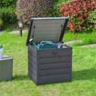 Living and Home 200L Metal Outdoor Garden Storage Box Lockable, Black