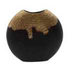 Interiors by PH Large Black Gold Round Vase