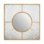 Interiors by PH Zariah Gold Finish Art Deco Wall Mirror