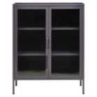 Interiors by PH Acier Two Door Grey Cabinet