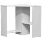 Vida Designs Hetton Corner Computer Desk 2 Shelf Storage Home Office, White
