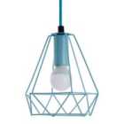 Interiors by PH Beli Blue Metal Wire Pendant Light