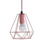 Interiors by PH Beli Pink Metal Wire Pendant Light