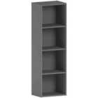 Vida Designs Oxford 4 Tier Cube Bookcase Storage Freestanding Shelving Display Unit, Grey