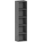 Vida Designs Oxford 5 Tier Cube Bookcase Storage Freestanding Shelving Display Unit, Grey