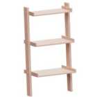 Vida Designs York 3 Tier Ladder Bookcase Freestanding Leaning Storage Shelving Display Unit, Pine