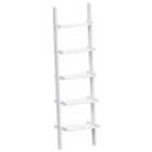 Vida Designs York 5 Tier Ladder Bookcase Freestanding Leaning Storage Shelving Display Unit, White