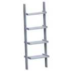 Vida Designs York 4 Tier Ladder Bookcase Freestanding Leaning Storage Shelving Display Unit, Grey