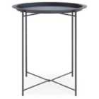 Interiors by PH Acero Round Black Side Table - Grey