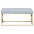 Interiors by PH Powder Blue Velvet / Gold Bench
