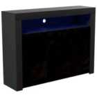 Vida Designs Nova 3 Door LED Sideboard Storage Cabinet Cupboard Buffett, Black