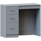 Vida Designs Riano Dressing Table 3 Drawer Vanity Make Up Desk Bedroom Furniture, Grey