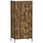 Vida Designs Brooklyn 2 Door Wardrobe With Hanging Rail And Shelf Clothes Storage Bedroom, Dark Wood