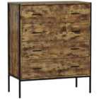 Vida Designs Brooklyn 4 Drawer Chest Of Drawers Clothes Storage Industrial Bedroom Furniture, Dark Wood