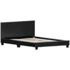 Vida Designs Lisbon 4Ft6 Double Faux Leather Bed, Black, 135 X 190 Cm