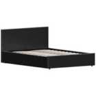 Vida Designs Lisbon 4Ft6 Double Faux Leather Ottoman Bed, Black, 135 X 190 Cm
