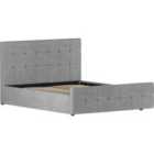 Vida Designs Valentina 5Ft King Size Fabric Ottoman Bed Storage Gas Lift, Light Grey Velvet, 135 X 190 Cm