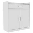 Vida Designs Dalby 2 Door 1 Drawer Shoe Cabinet Storage Cupboard, White