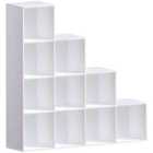 Vida Designs Durham 10 Cube Staircase Storage Bookcase Freestanding Shelving Display Unit, White